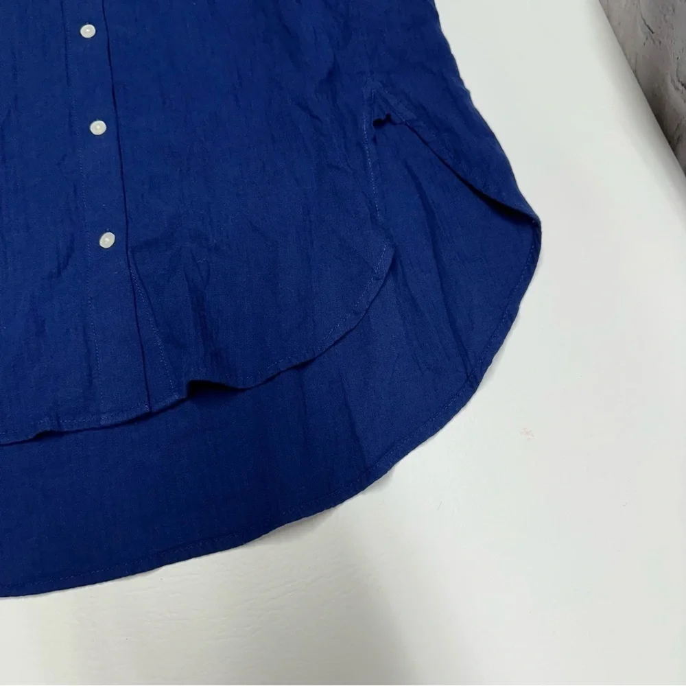 J. Crew women’s Deep Blue Casual Button-Down Shirt/pants set Sz XXS/Xs nwt over